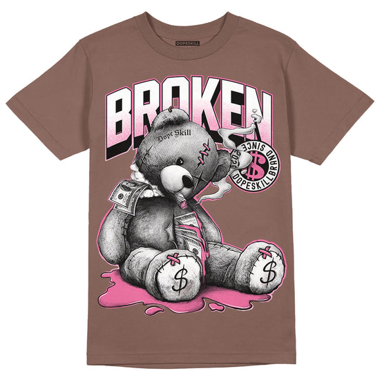 Dunk Low Smokey Mauve Playful Pink DopeSkill Brown Savana T-shirt Sick Bear Graphic Streetwear 