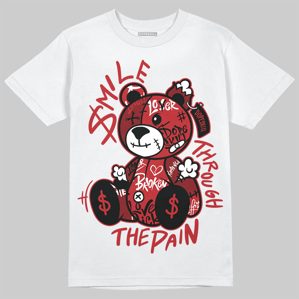 Jordan 12 Retro Flu Game (2025) DopeSkill T-Shirt Smile Through The Pain Graphic Streetwear - White