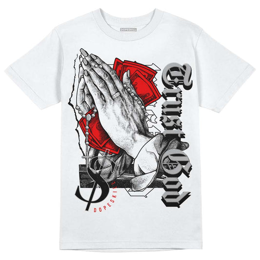 Jordan 1 Low OG “Shadow” DopeSkill T-Shirt Trust God Graphic Streetwear - White