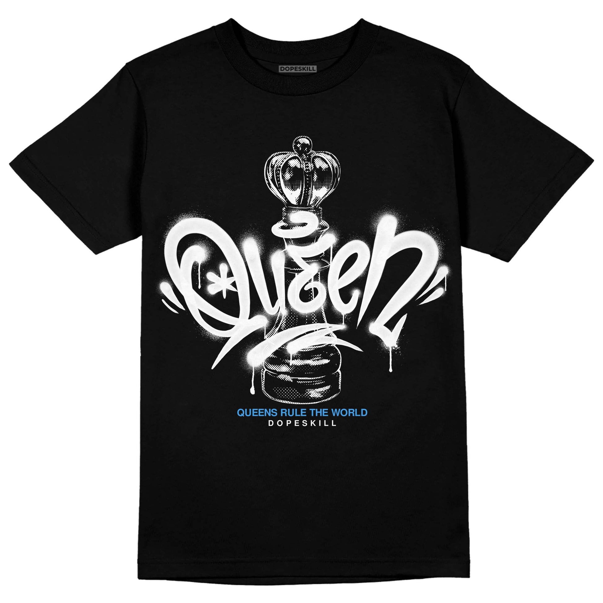 Jordan 3 "Midnight Navy" DopeSkill T-Shirt Queen Chess Graphic Streetwear - Black