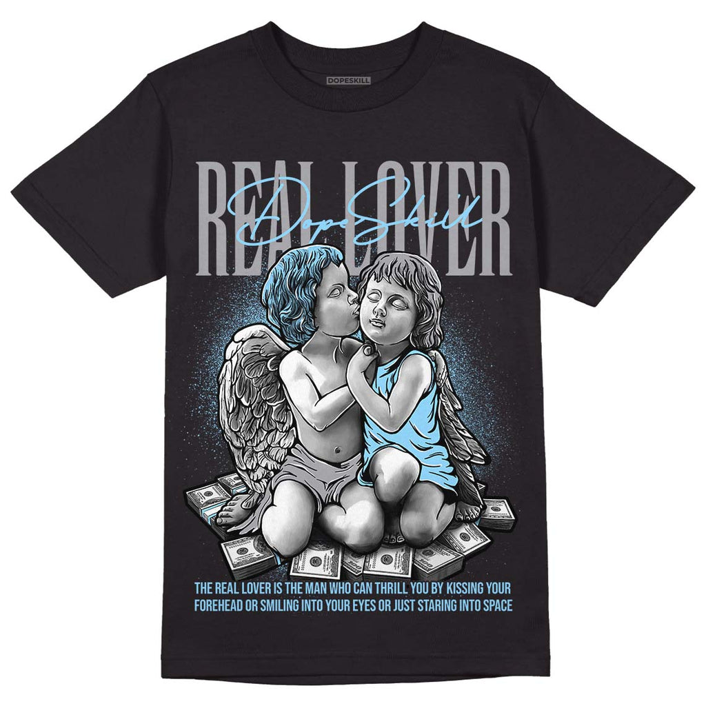 Jordan 7 Retro Chambray DopeSkill T-Shirt Real Lover Graphic Streetwear - Black