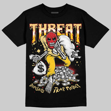 Quai 54 x Air Jordan 1 Retro Low OG Tour Yellow Black DopeSkill T-Shirt Threat Graphic Streetwear - Black