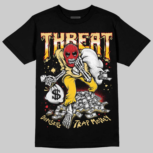 Quai 54 x Air Jordan 1 Retro Low OG Tour Yellow Black DopeSkill T-Shirt Threat Graphic Streetwear - Black