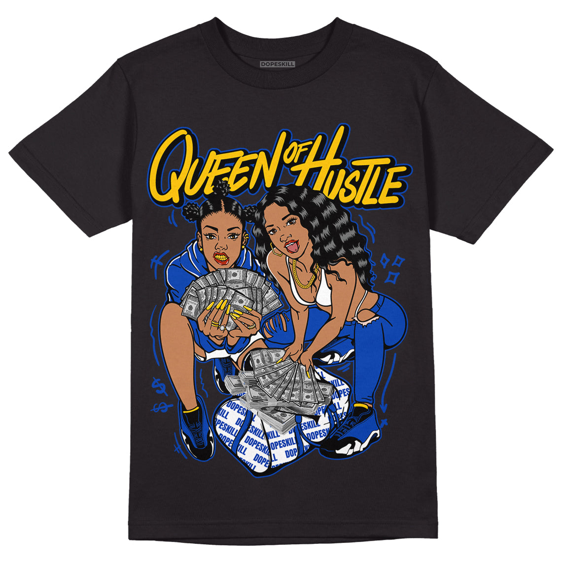 Jordan 14 “Laney” DopeSkill T-Shirt Queen Of Hustle Graphic Streetwear - Black