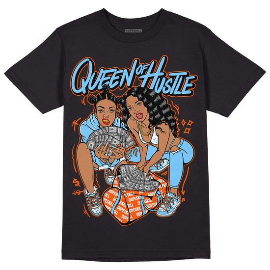 Dunk Low Futura University Blue DopeSkill T-Shirt Queen Of Hustle Graphic Streetwear - Black