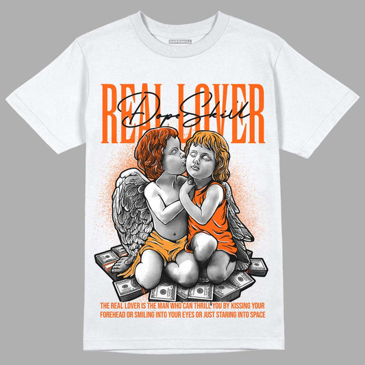 Jordan 12 Retro Brilliant Orange DopeSkill T-Shirt Real Lover Graphic Streetwear - White