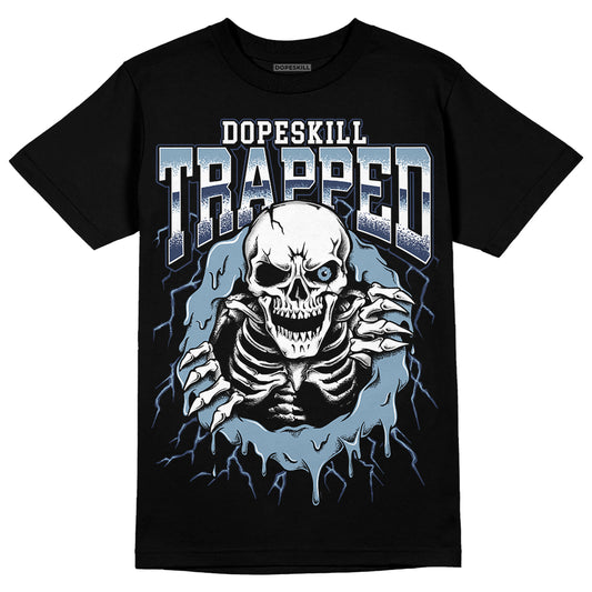 Jordan 1 Mid Diffused Blue DopeSkill T-Shirt Trapped Halloween Graphic Streetwear - Black 