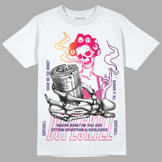 Jordan 3 Retro SP J Balvin Medellín Sunset DopeSkill T-Shirt Show Me The Money Graphic Streetwear - White 