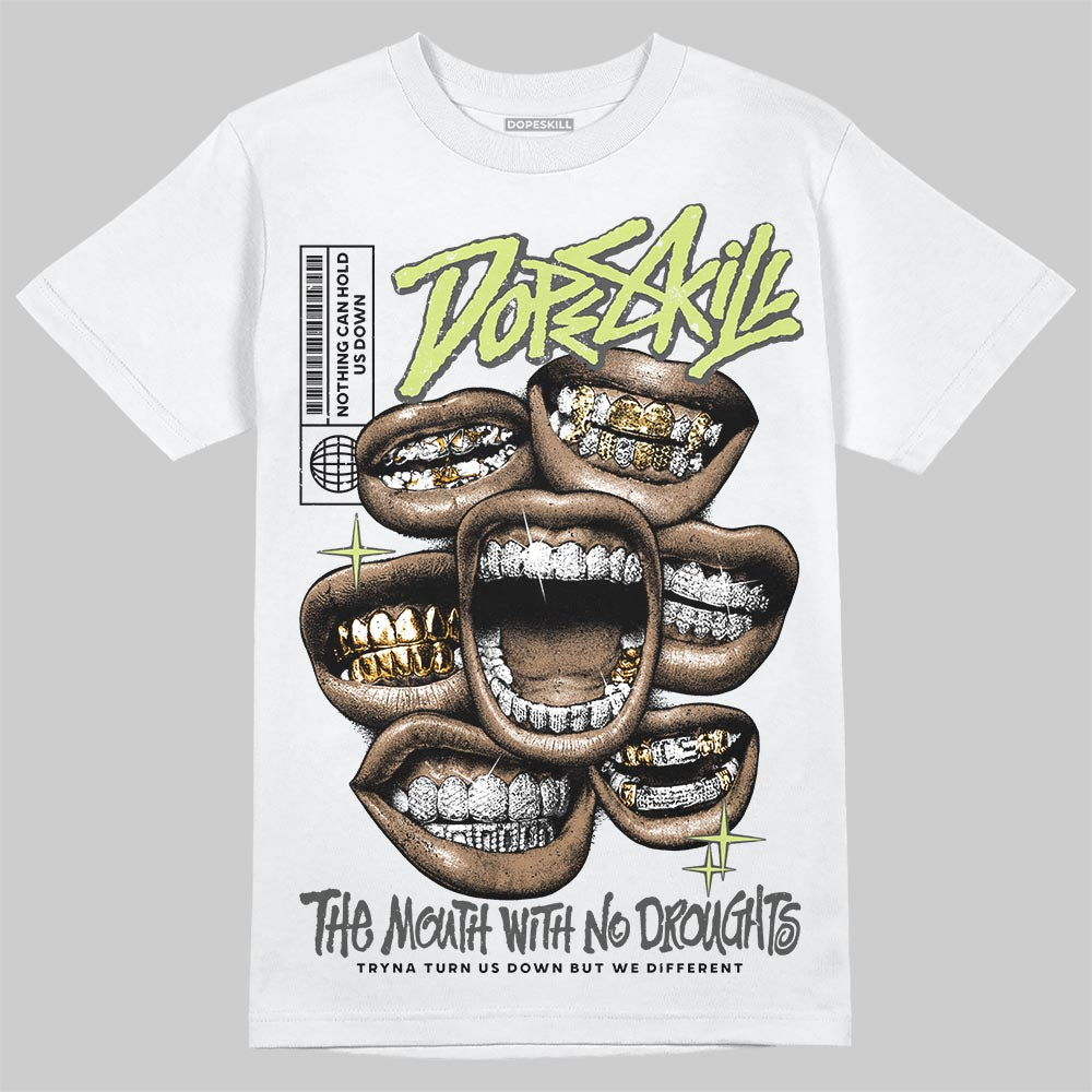 Jordan 4 GS “Light Lemon Twist” DopeSkill T-Shirt The Mouth With No Droughts Graphic Streetwear - White