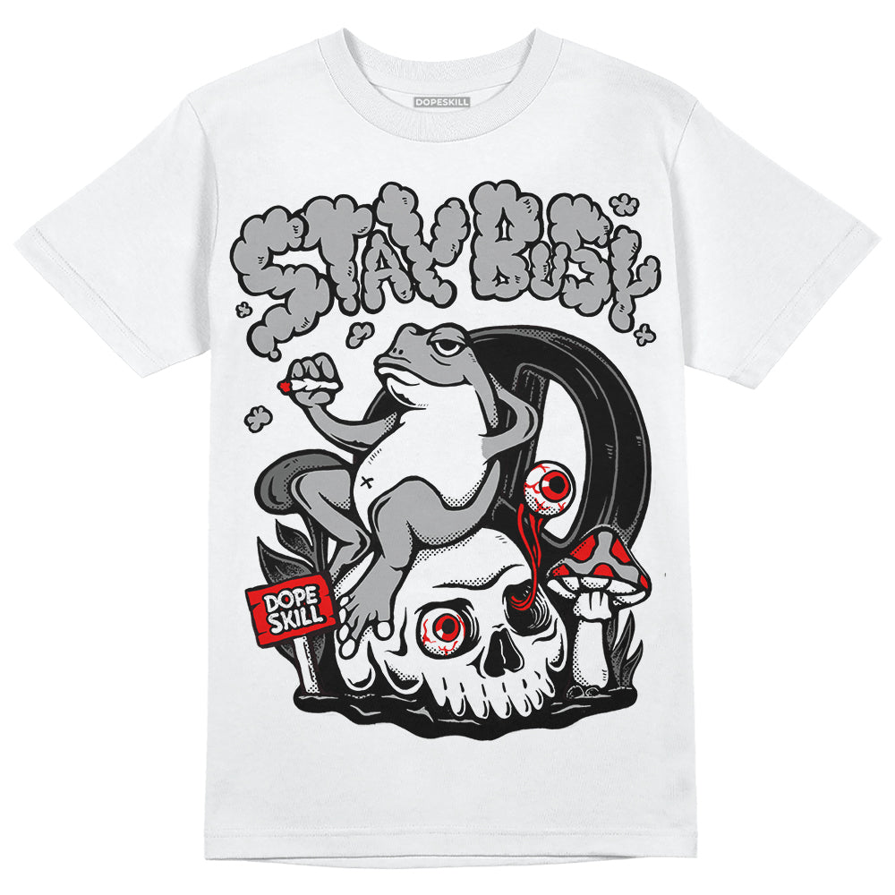 Jordan 1 Low OG “Shadow” DopeSkill T-Shirt Stay Busy Graphic Streetwear - White