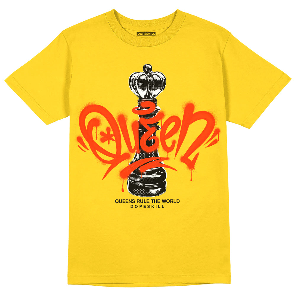 Jordan 6 “Yellow Ochre” DopeSkill Yellow T-shirt Queen Chess Graphic Streetwear