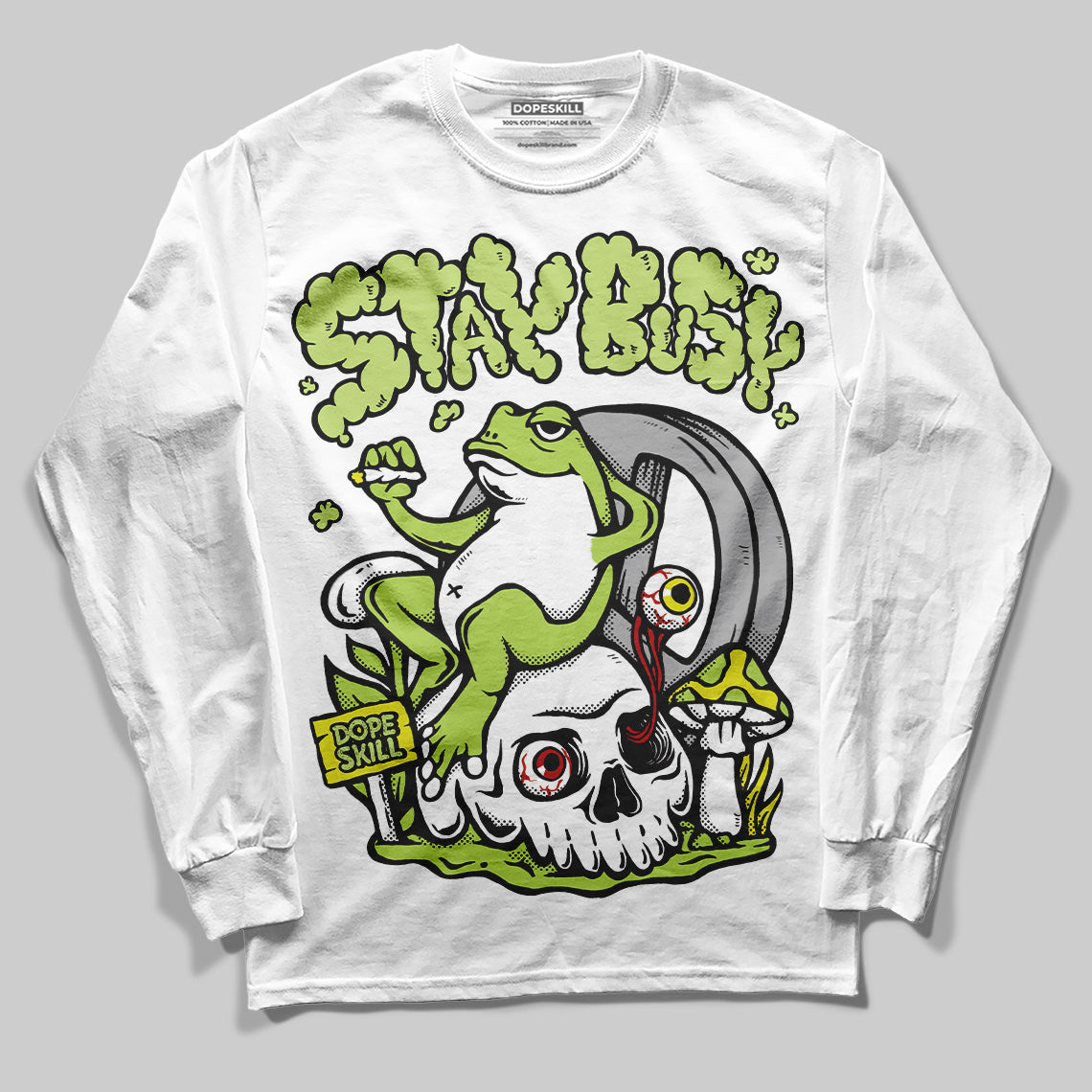 Jordan 13 Retro Bright Cactus DopeSkill Long Sleeve T-Shirt Stay Busy Graphic Streetwear - White 