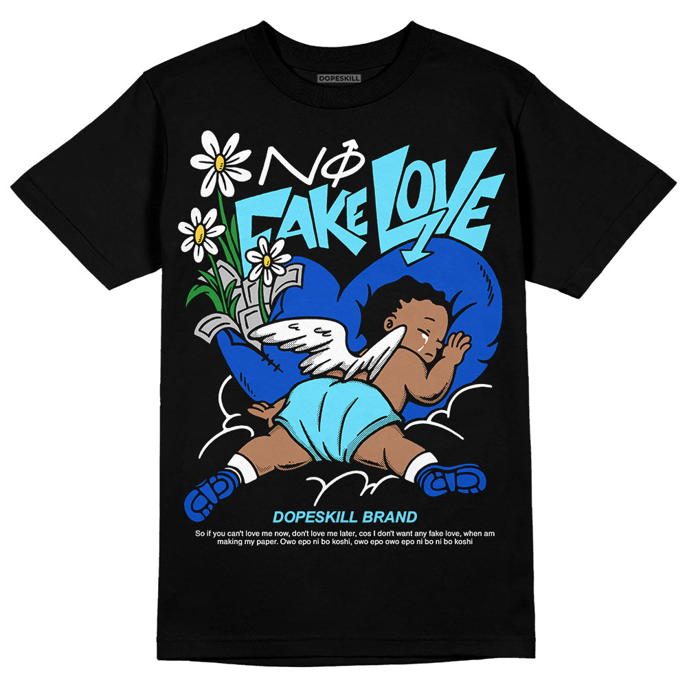 Dunk Low Argon DopeSkill T-Shirt No Fake Love Graphic Streetwear - Black