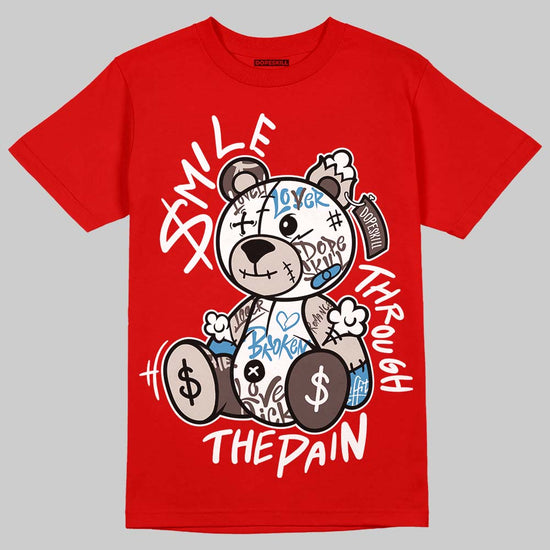 Adidas Samba OG Cloud White Better Scarlet Supplier Colour DopeSkill T-Shirt Smile Through The Pain Graphic Streetwear - Red