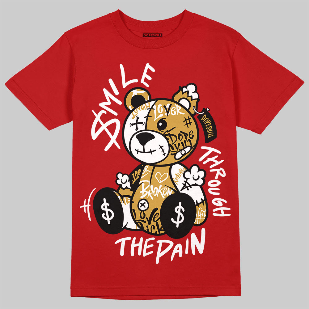 Jordan 1 Retro High OG Black Toe Reimagined DopeSkill T-Shirt Smile Through The Pain Graphic Streetwear - Red
