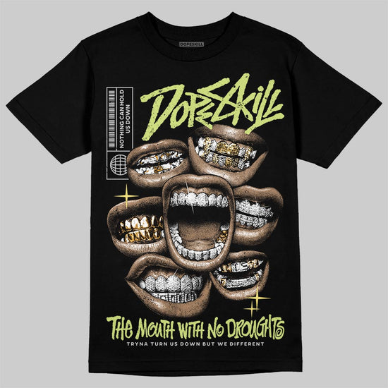 Jordan 4 GS “Light Lemon Twist” DopeSkill T-Shirt The Mouth With No Droughts Graphic Streetwear - Black