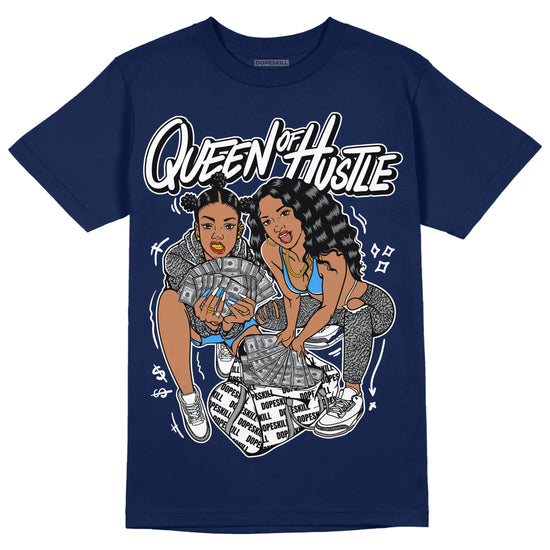 Jordan 3 "Midnight Navy" DopeSkill Navy T-shirt Queen Of Hustle Graphic Streetwear