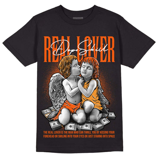 Jordan 12 Retro Brilliant Orange DopeSkill T-Shirt Real Lover Graphic Streetwear - Black