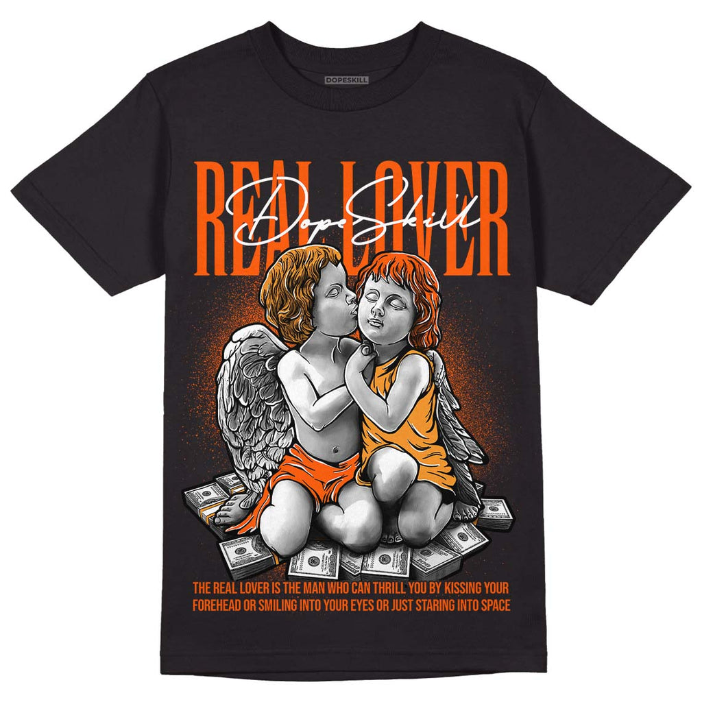 Jordan 12 Retro Brilliant Orange DopeSkill T-Shirt Real Lover Graphic Streetwear - Black