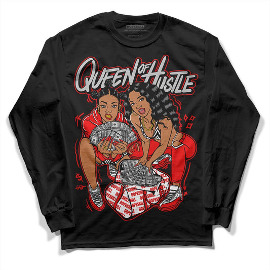 Jordan 12 “Cherry” DopeSkill Long Sleeve T-Shirt Queen Of Hustle Graphic Streetwear - Black