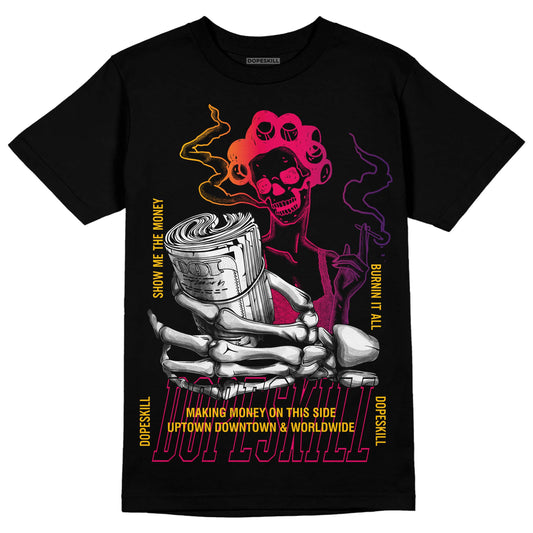 Jordan 3 Retro SP J Balvin Medellín Sunset DopeSkill T-Shirt Show Me The Money Graphic Streetwear - Black 