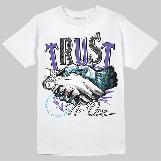 Jordan 8 Retro 'Aqua' 2025 DopeSkill T-Shirt Trust No One Graphic Streetwear - White