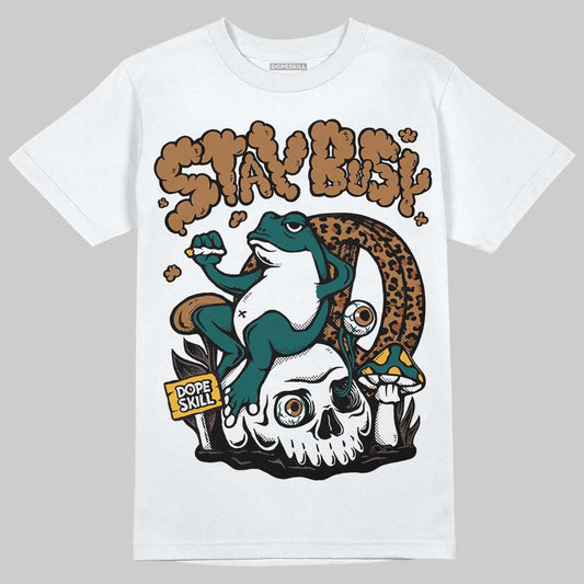 Adidas Samba OG Leopard Pack Collegiate Green DopeSkill T-Shirt Stay Busy Graphic Streetwear - WHite