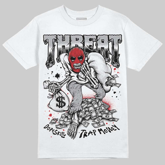 Jordan 4 OG “White Cement” DopeSkill T-Shirt Threat Graphic Streetwear - White