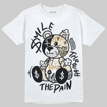 Jordan 5 Retro Reverse Metallic DopeSkill T-Shirt Smile Through The Pain Graphic Streetwear - White