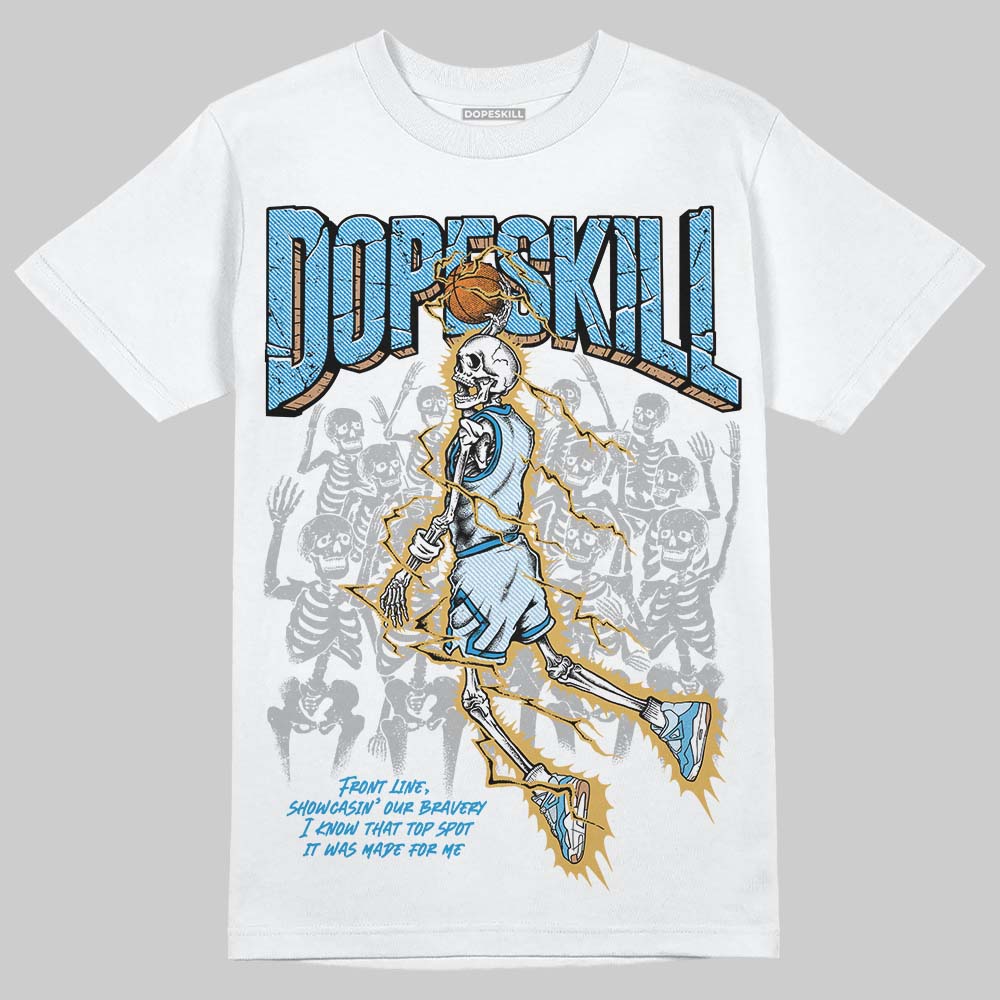 Jordan 4 Denim “Worn Blue” DopeSkill T-Shirt Thunder Dunk Graphic Streetwear - WHite