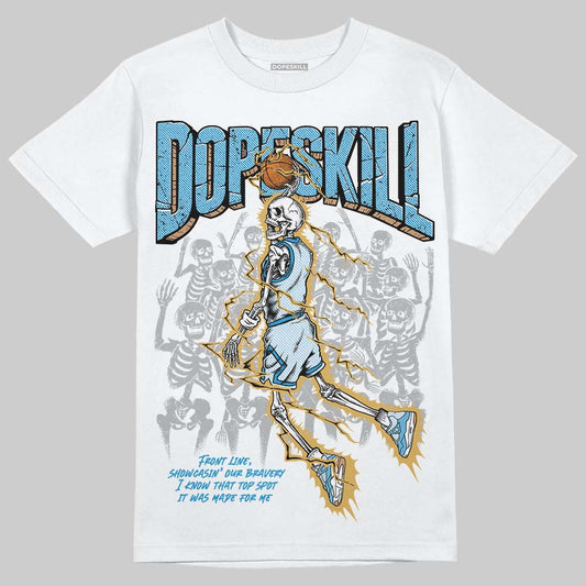 Jordan 4 Denim “Worn Blue” DopeSkill T-Shirt Thunder Dunk Graphic Streetwear - WHite