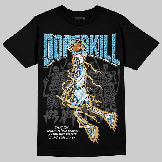 Jordan 4 Denim “Worn Blue” DopeSkill T-Shirt Thunder Dunk Graphic Streetwear - Black