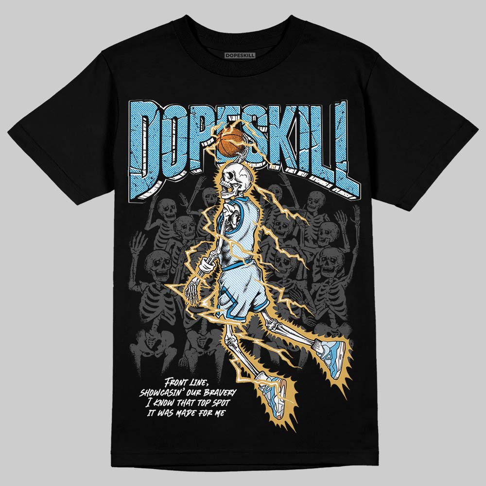Jordan 4 Denim “Worn Blue” DopeSkill T-Shirt Thunder Dunk Graphic Streetwear - Black