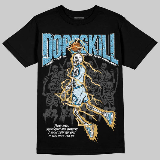 Jordan 4 Denim “Worn Blue” DopeSkill T-Shirt Thunder Dunk Graphic Streetwear - Black