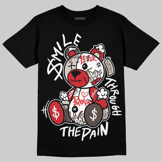 Adidas Samba OG Cloud White Better Scarlet Supplier Colour DopeSkill T-Shirt Smile Through The Pain Graphic Streetwear - Black