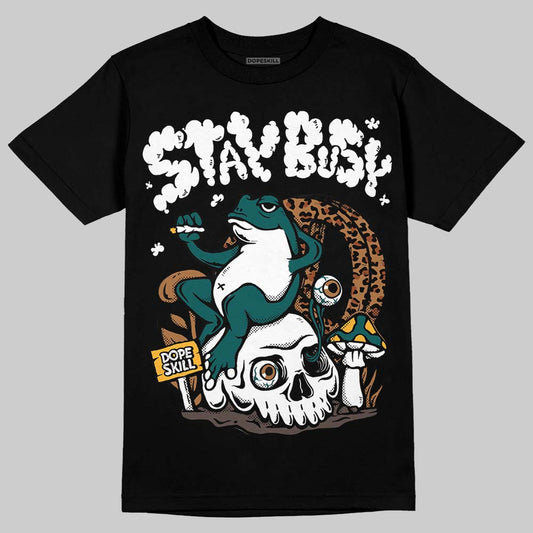 Adidas Samba OG Leopard Pack Collegiate Green DopeSkill T-Shirt Stay Busy Graphic Streetwear - Black