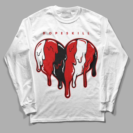 Jordan 1 Retro Low "Black Toe" DopeSkill Long Sleeve T-Shirt Slime Drip Heart Graphic Streetwear - White