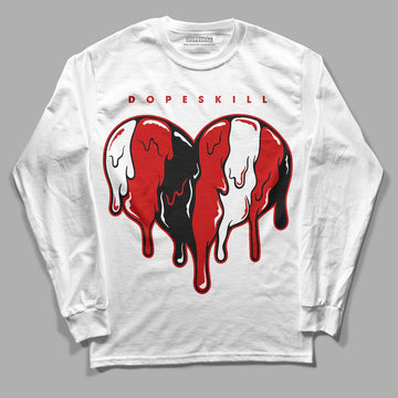 Jordan 1 Retro Low "Black Toe" DopeSkill Long Sleeve T-Shirt Slime Drip Heart Graphic Streetwear - White