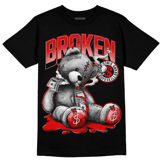 Jordan 4 Retro Red Cement DopeSkill T-Shirt Sick Bear Graphic Streetwear - Black