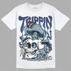 Jordan 1 Mid Diffused Blue DopeSkill T-Shirt Trippin  Graphic Streetwear - White 