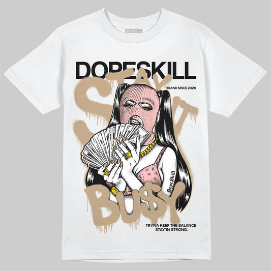 Nike Air Force 1 Low Canvas “Linen” DopeSkill T-Shirt Stay It Busy Graphic Streetwear - White