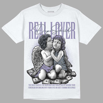 Jordan 5 Retro Low Indigo Haze DopeSkill T-Shirt Real Lover Graphic Streetwear  - White