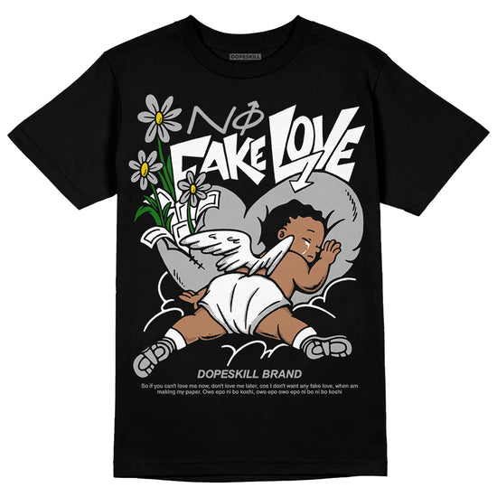 Jordan 1 Low OG “Shadow” DopeSkill T-Shirt No Fake Love Graphic Streetwear - Black