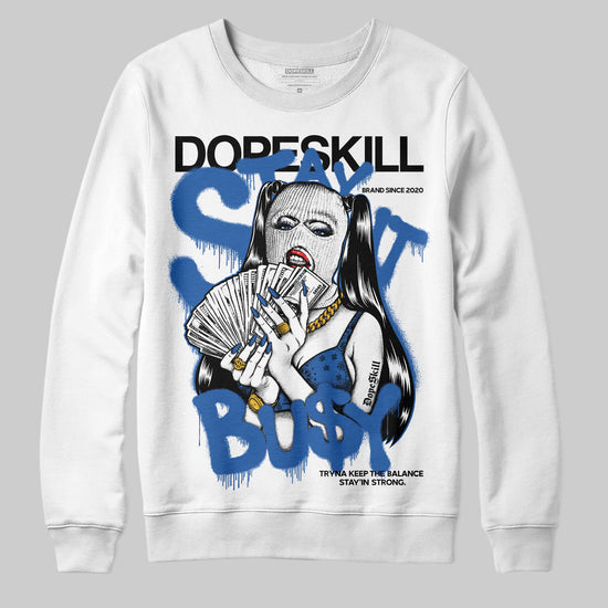 Jordan 12 “Blueberry” DopeSkill Sweatshirt Stay It Busy Graphic Streetwear - White