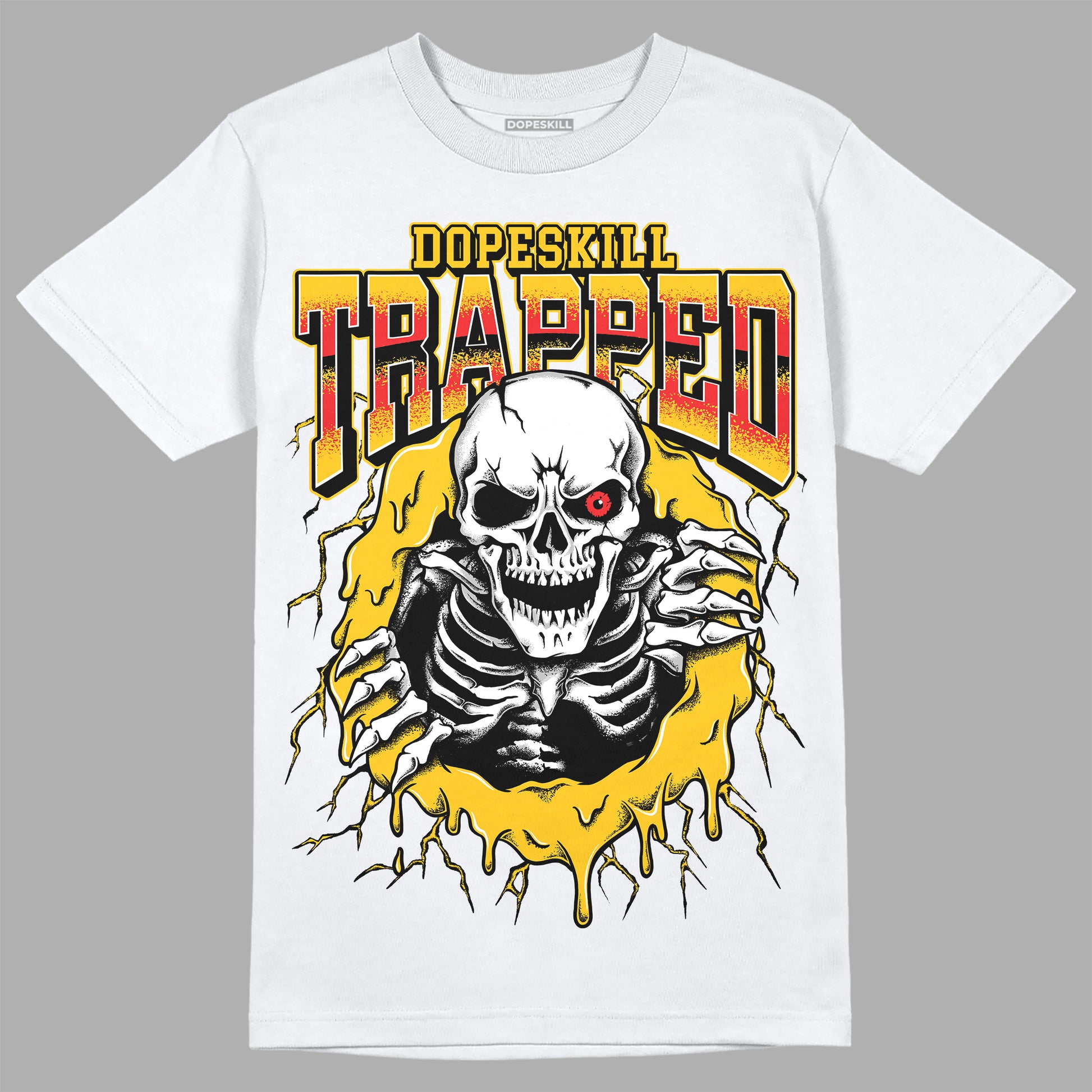 Yellow Sneakers DopeSkill T-Shirt Trapped Halloween Graphic Streetwear - White