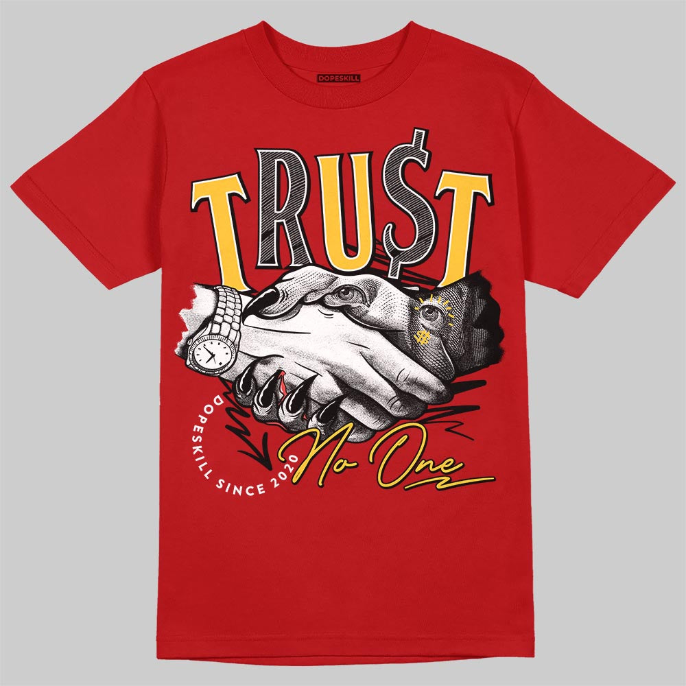 Jordan 14 Retro Ferrari (2025) DopeSkill T-Shirt Trust No One Graphic Streetwear - Red