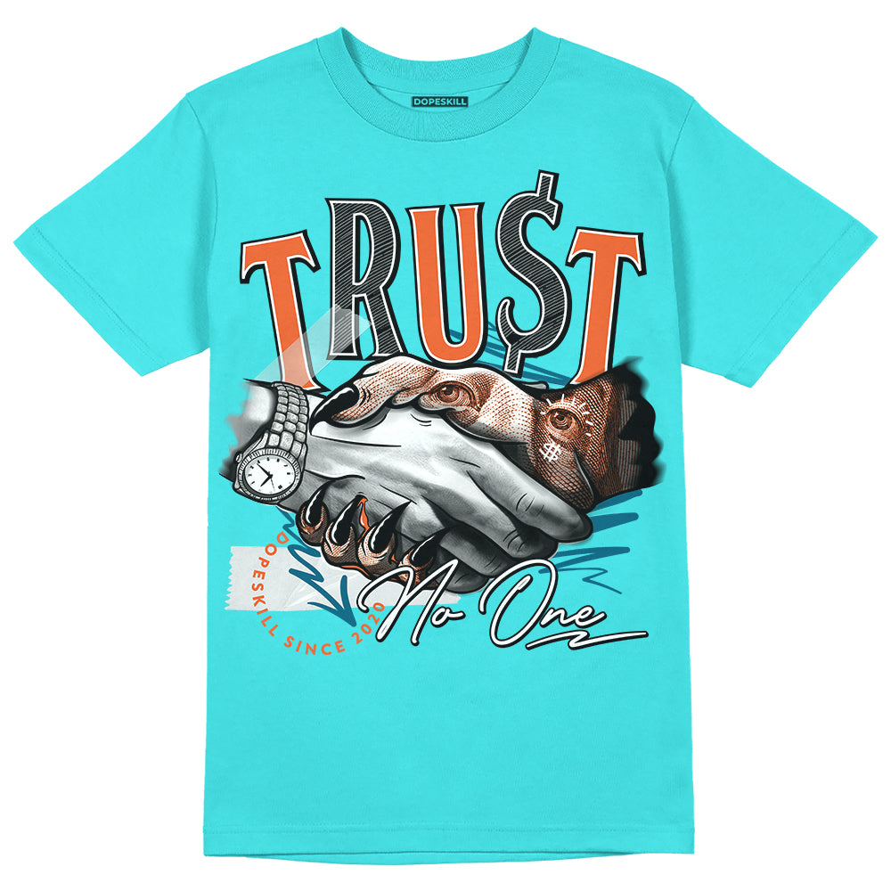 Dunk Low “Miami Dolphins” DopeSkill Tahiti Blue T-shirt Trust No One Graphic Streetwear 