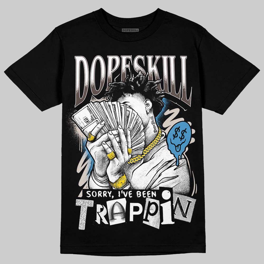 Adidas Samba OG White Black Clear Granite DopeSkill T-Shirt Sorry I've Been Trappin Graphic Streetwear - Black