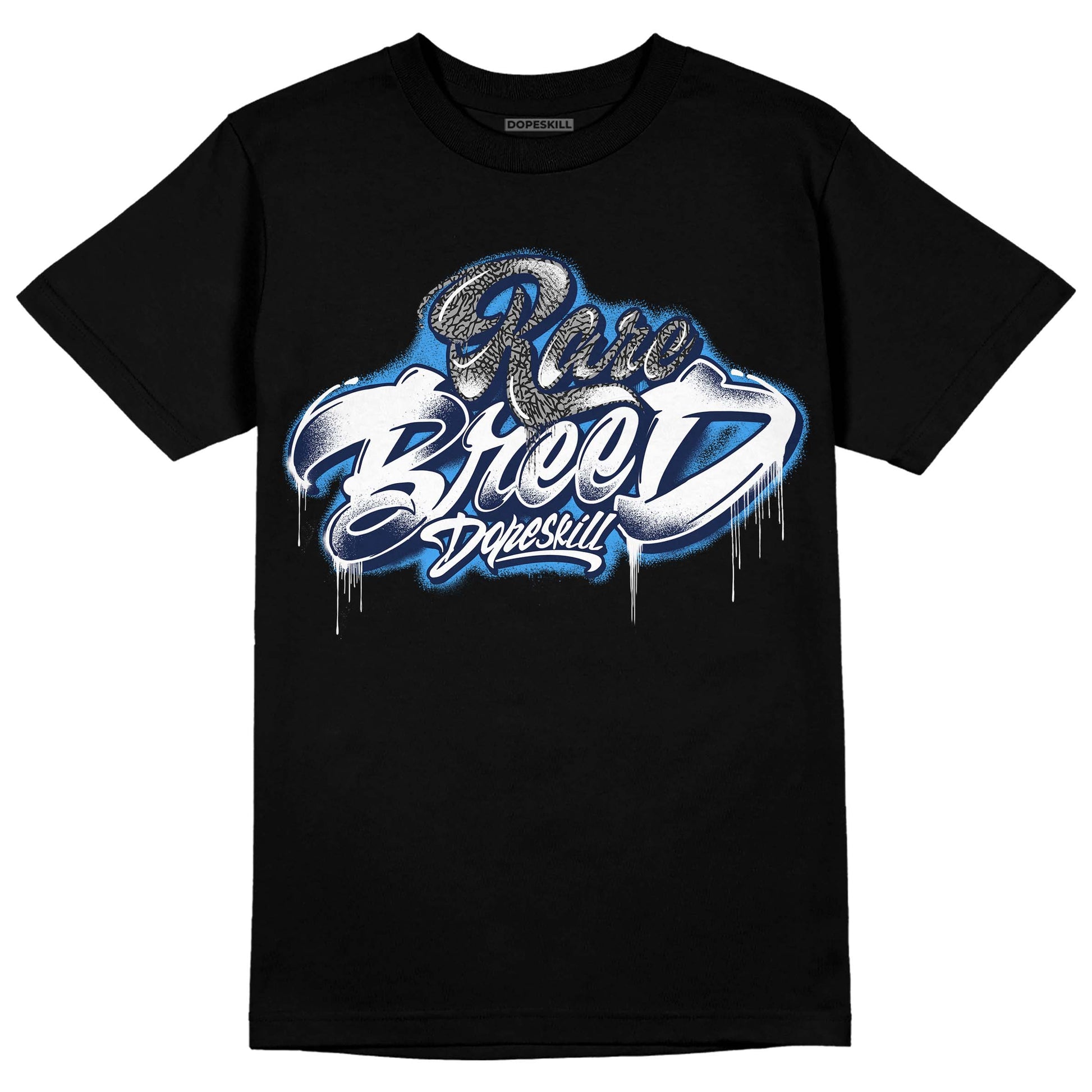 Jordan 3 "Midnight Navy" DopeSkill T-Shirt Rare Breed Type Graphic Streetwear - Black