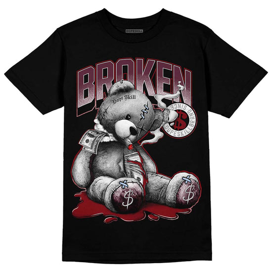 Jordan 5 Retro Burgundy (2023) DopeSkill T-Shirt Sick Bear Graphic Streetwear - Black 